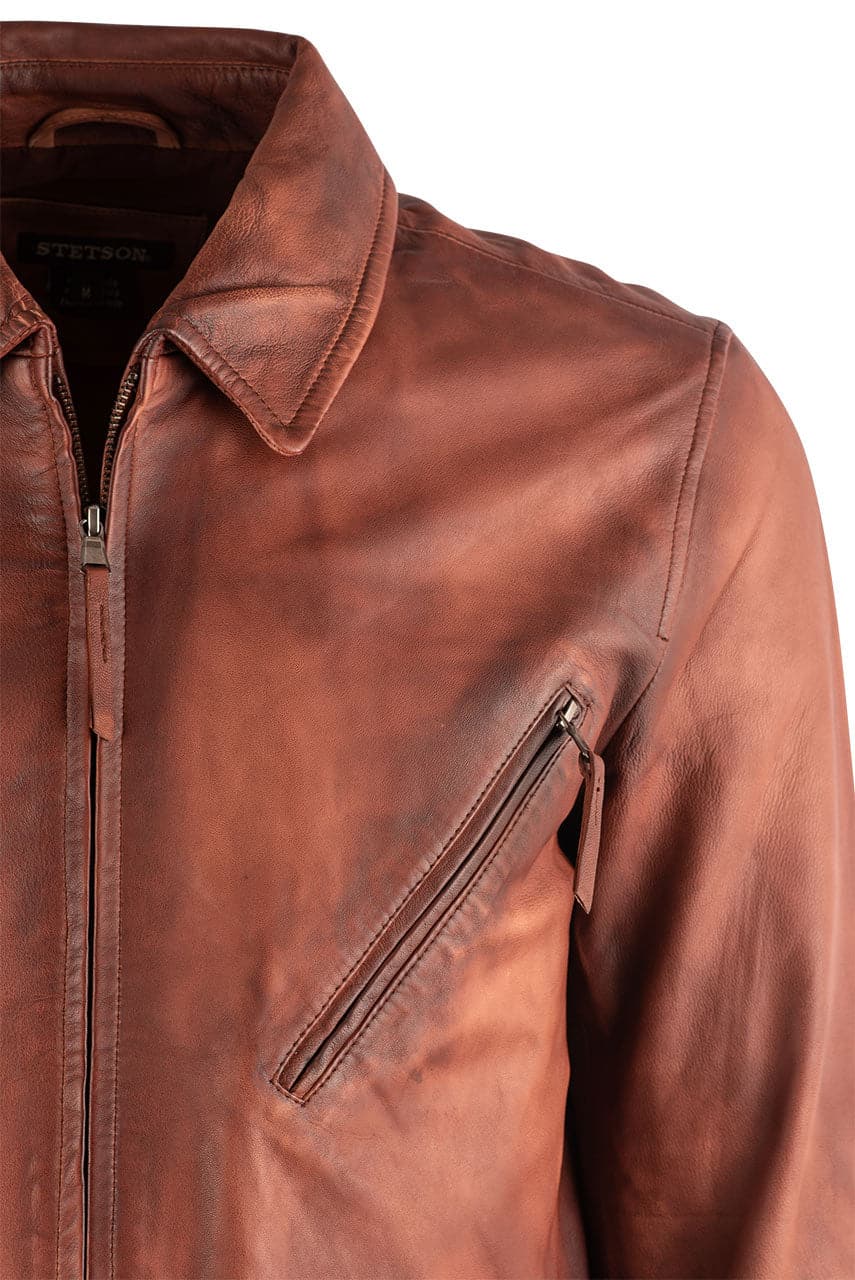 Stetson Men's Cognac Leather Jacket