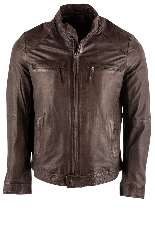 Stetson Men's Soft Lamb Leather Jacket - Chocolate