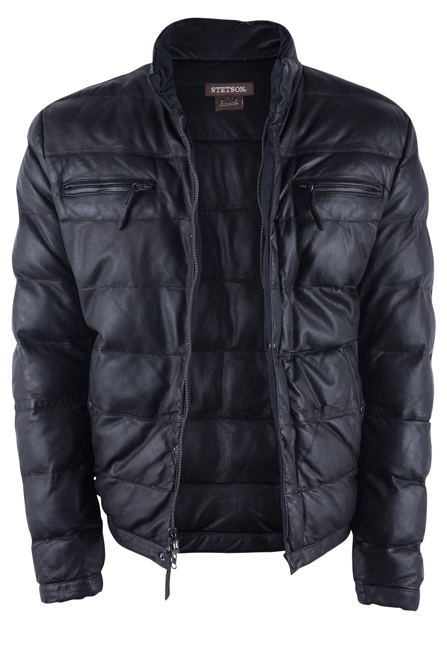 Stetson Men's Reversible Lambskin Leather Puffer Jacket