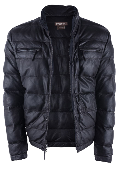 Stetson Men's Reversible Lambskin Leather Puffer Jacket