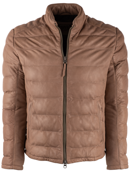 Stetson Men's Tan Puffy Leather Jacket