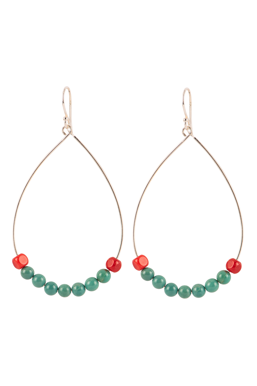 Paige Wallace Turquoise & Coral Earrings