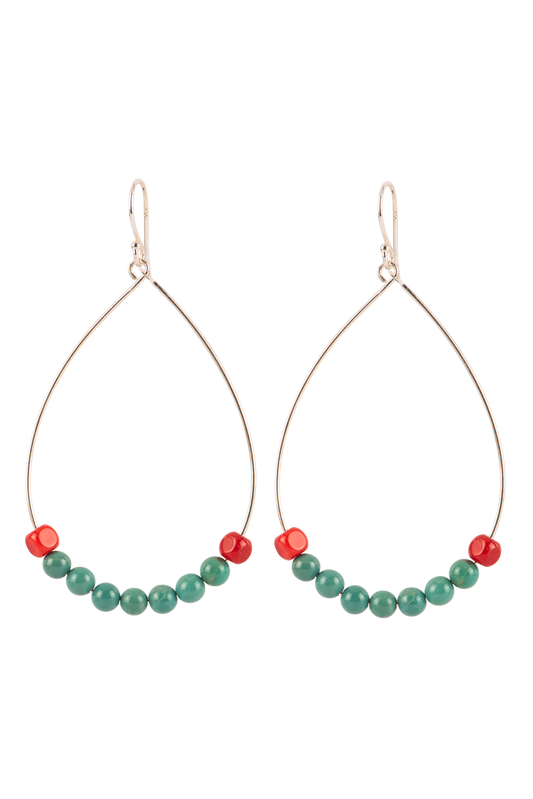 Paige Wallace Turquoise & Coral Earrings