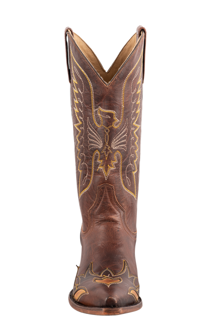 Stetson Women's Eagle Overlay Cowgirl Boots - Brown