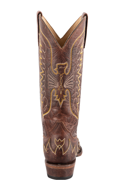 Stetson Women's Eagle Overlay Cowgirl Boots - Brown
