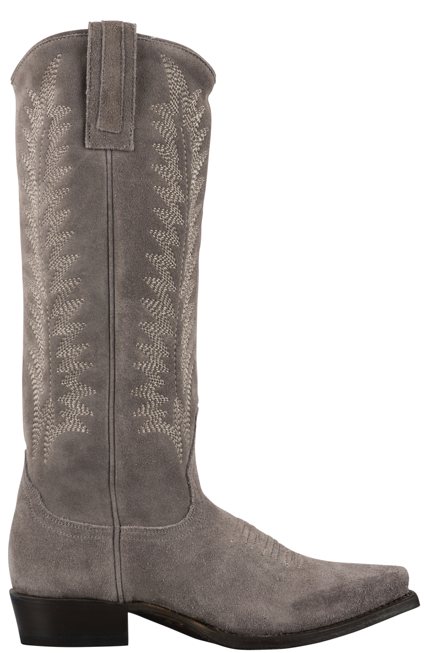 Stetson Women's Gray Suede Cowgirl Boots