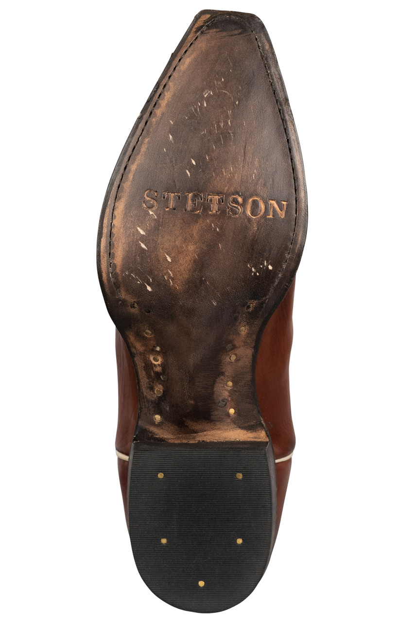 Stetson Women's Two-Tone Leather Cowgirl Boots - Cream
