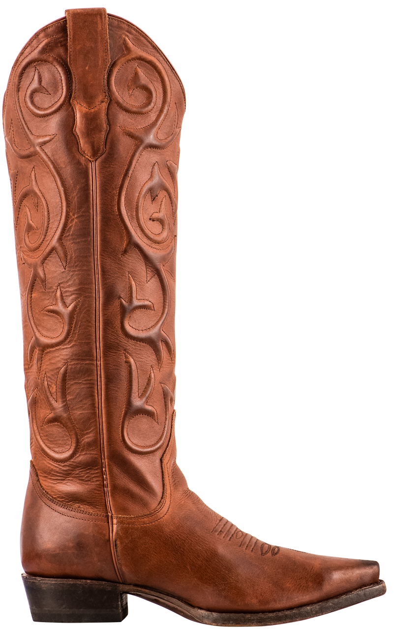 Stetson Women's Leather Corded Cowgirl Boots - Brown