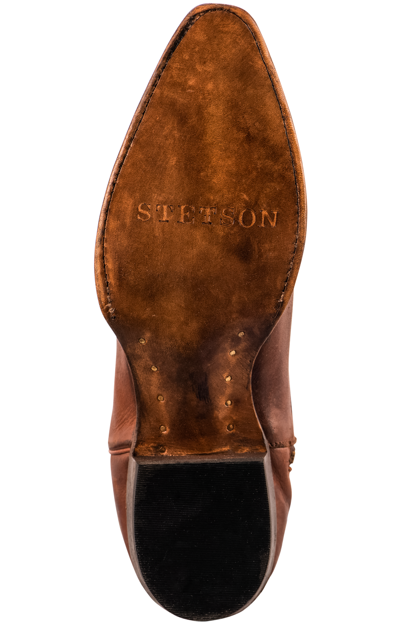 Stetson Women's Leather Corded Cowgirl Boots - Brown