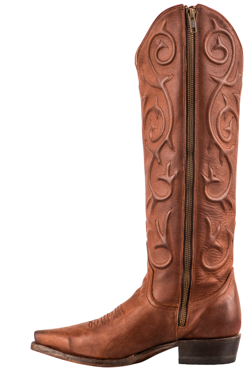 Stetson Women's Leather Corded Cowgirl Boots - Brown