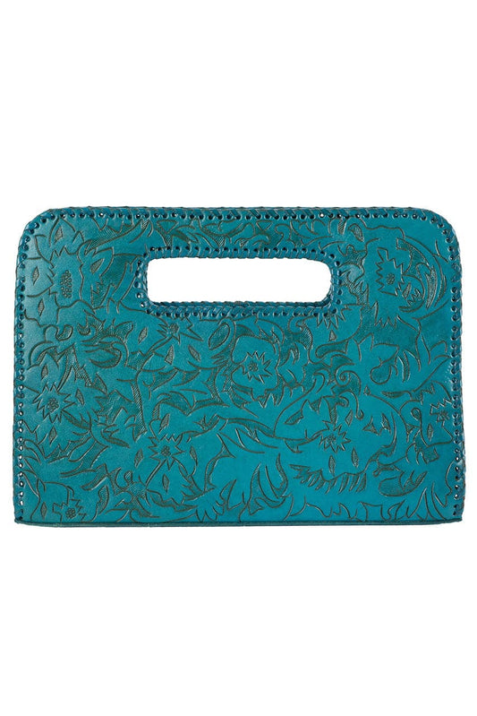 Hide and Chic Catalina Tooled Clutch