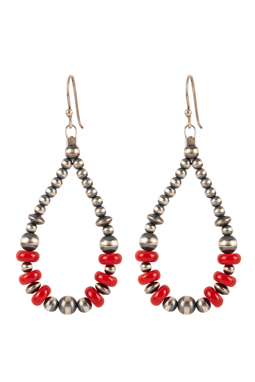 Paige Wallace Navajo Pearl & Coral Earrings