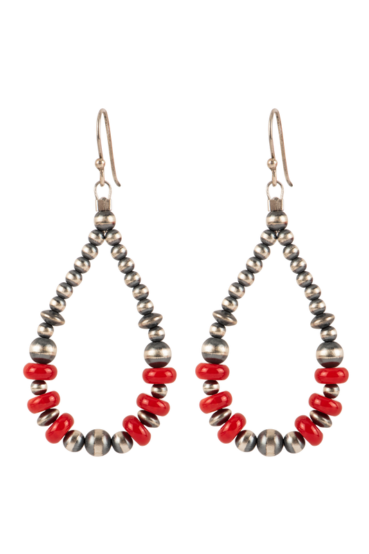 Paige Wallace Navajo Pearl & Coral Earrings