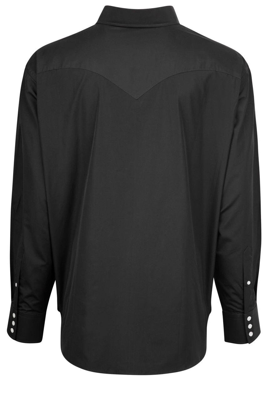 Lyle Lovett for Hamilton Poplin Button-Front Shirt - Solid Black