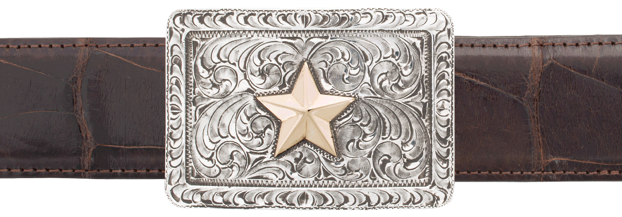 Pinto Ranch 1.5" Gold Star Trophy Buckle