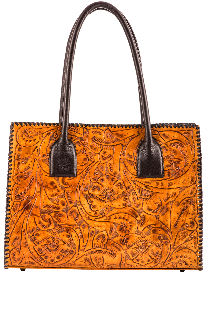 Tan Tooled Handbag