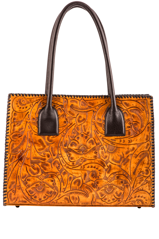 Tan Tooled Handbag