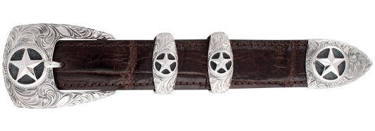 Greg Jensen 1" Engraved Star Buckle Set