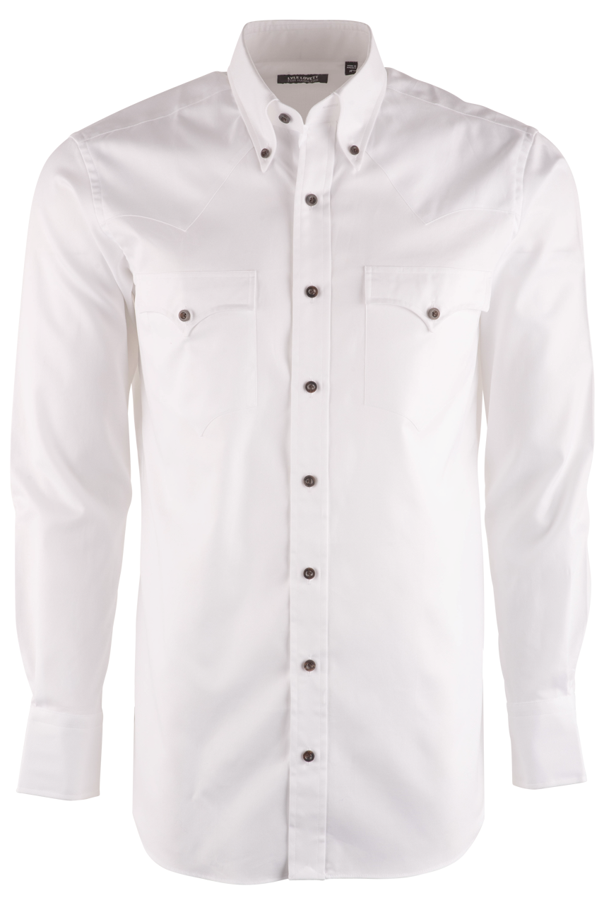 Lyle Lovett for Hamilton Royal Oxford Button-Front Shirt - Solid White