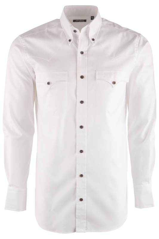 Lyle Lovett for Hamilton Royal Oxford Button-Front Shirt - Solid White