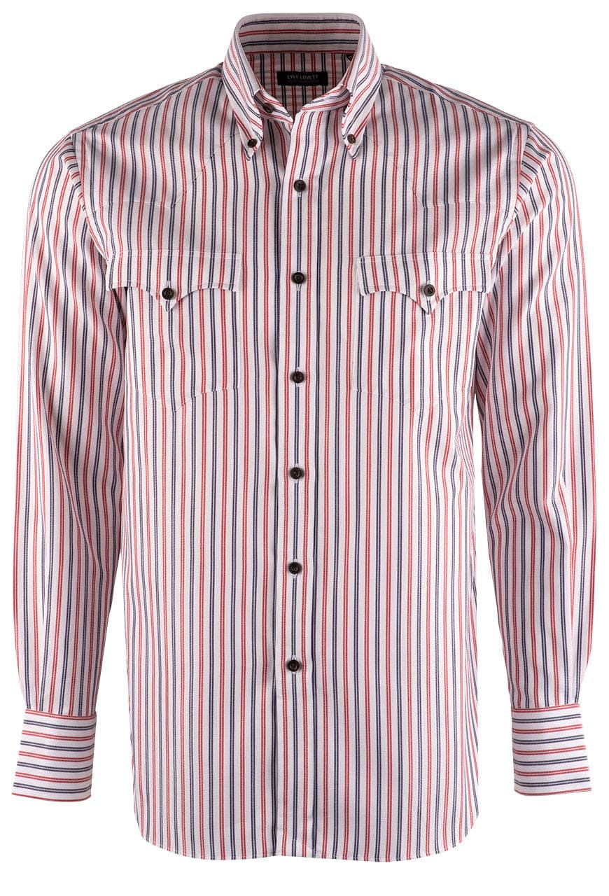 Lyle Lovett Red, White  & Blue Striped Shirt