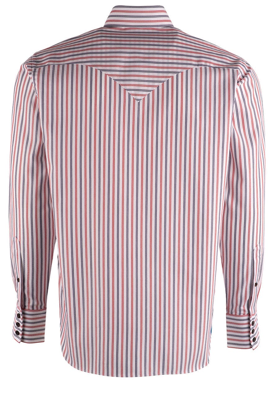 Lyle Lovett Red, White  & Blue Striped Shirt