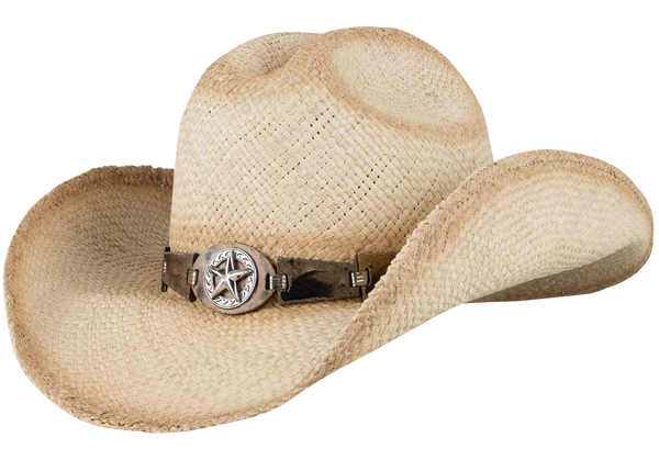Bullhide Straw Cowboy Hat with Leather & Skull Concho Band XL Skull & Flames Straw Western Hat | Bullhide – Leather Bound NJ main image 3
