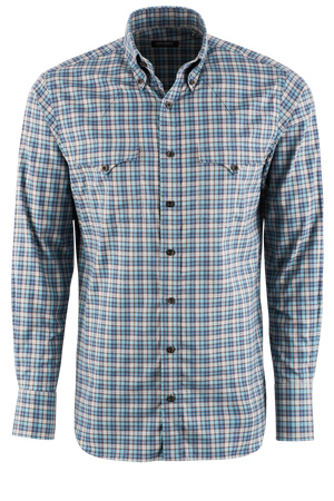 Lyle Lovett for Hamilton Button-Front Shirt - Blue Check