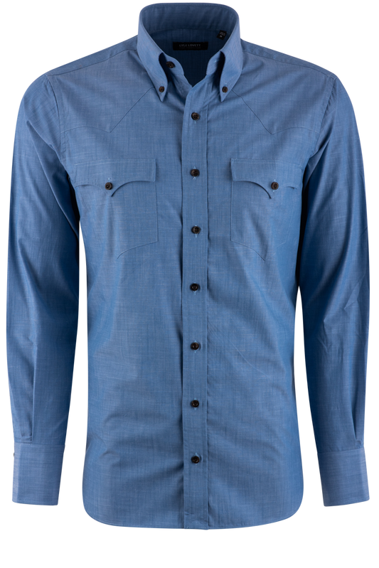 Lyle Lovett for Hamilton Button-Front Shirt - Dark Blue