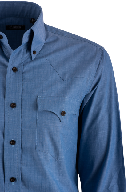 Lyle Lovett for Hamilton Button-Front Shirt - Dark Blue
