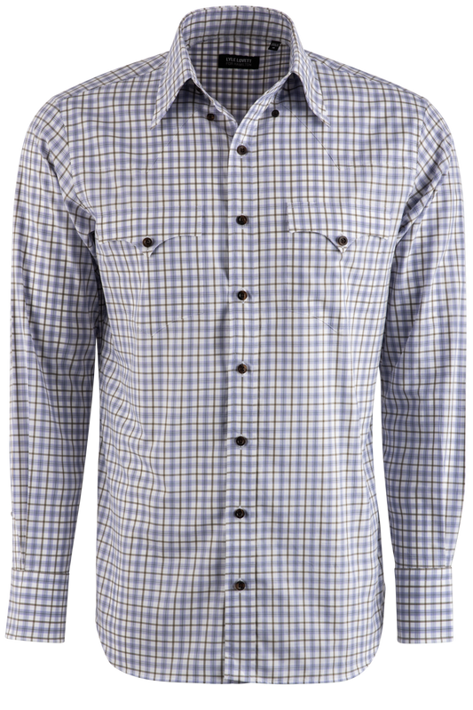 Lyle Lovett for Hamilton Checked Button-Front Shirt - Purple & Brown