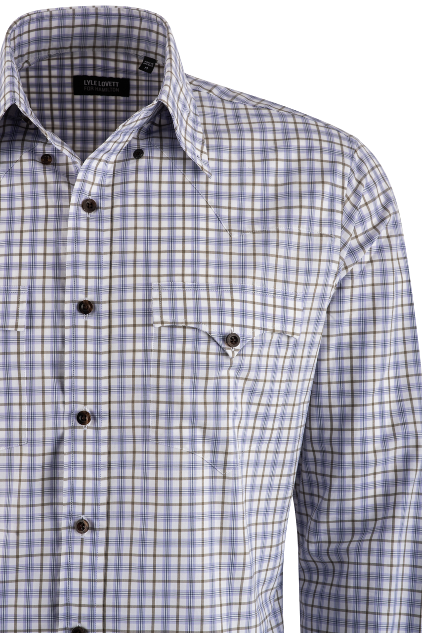 Lyle Lovett for Hamilton Checked Button-Front Shirt - Purple & Brown