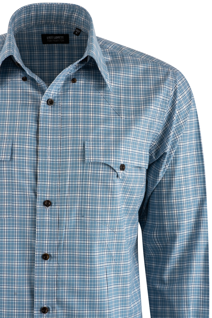 Lyle Lovett for Hamilton Poplin Button-Front Shirt - Blue