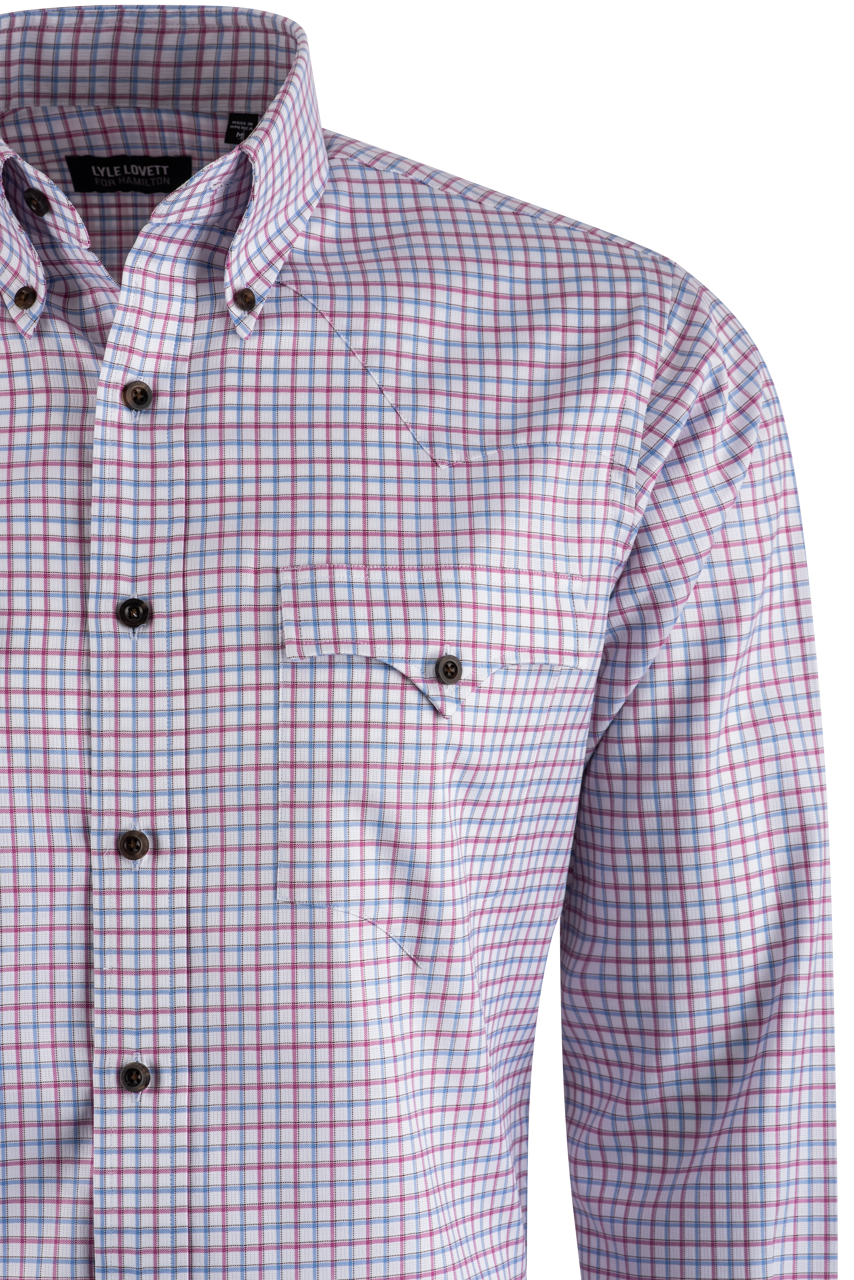 Lyle Lovett for Hamilton Button-Front Shirt - Pink & Blue