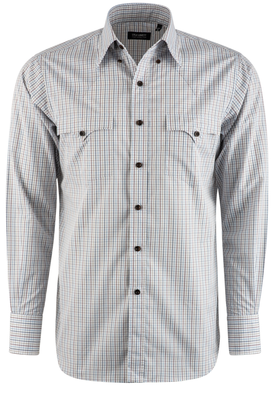 Lyle Lovett for Hamilton Poplin Button-Front Shirt - White/Blue