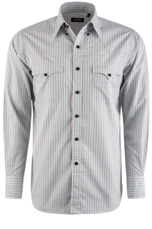 Lyle Lovett for Hamilton Poplin Button-Front Shirt - White/Blue