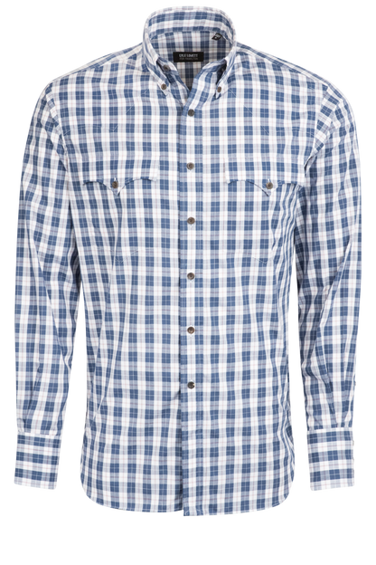 Lyle Lovett for Hamilton Button-Front Shirt - Light Blue Check