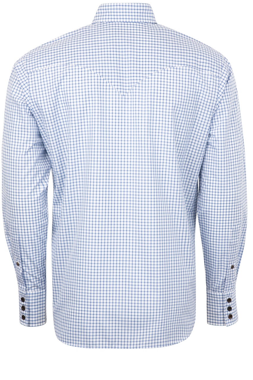 Lyle Lovett for Hamilton Button-Front Shirt - Blue Graph Check