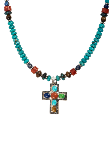 Paige Wallace Turquoise Cross Pendant