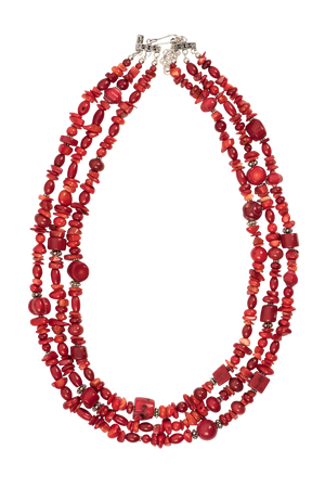 Paige Wallace Three Strand Red Coral Necklace