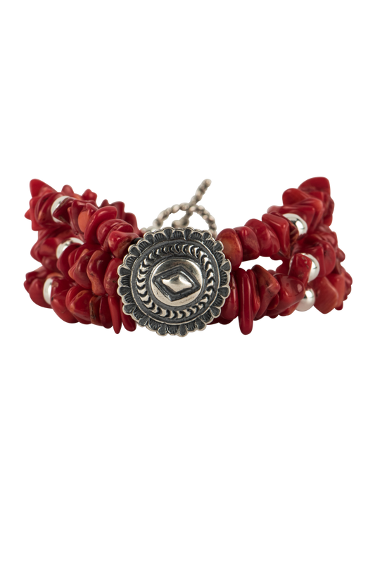 Paige Wallace Concho Coral Chip Bracelet