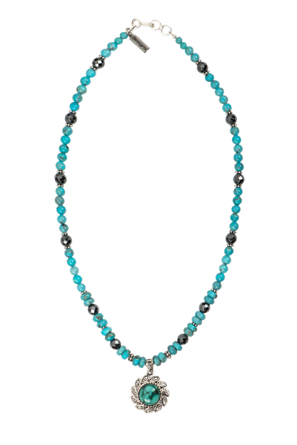 Paige Wallace Turquoise Flower Necklace