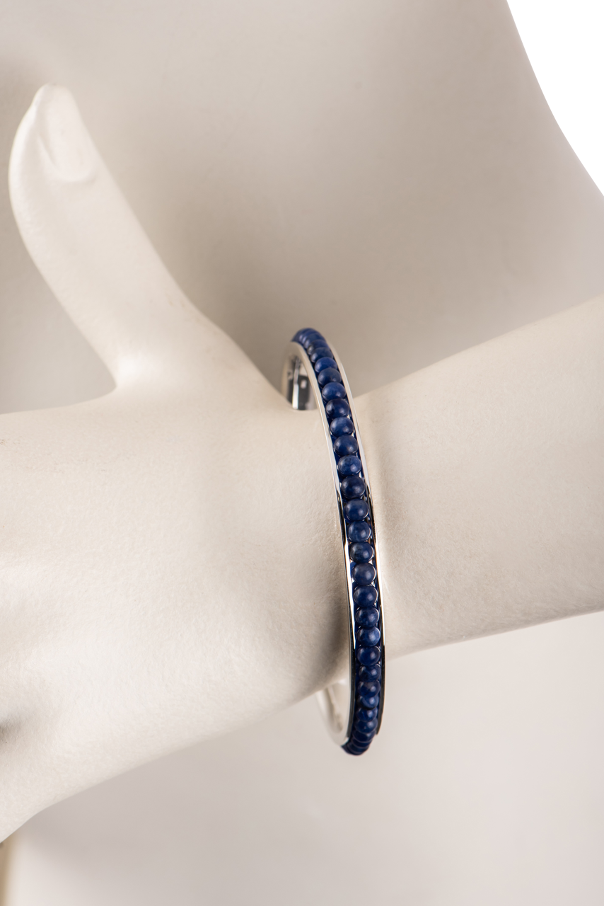 Paige Wallace Sodalite Silver Bangle