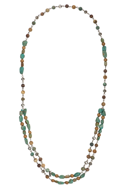 Paige Wallace Turquoise & Jasper Chain Necklace
