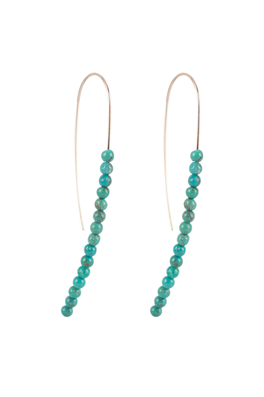 Paige Wallace Long Turquoise Earrings