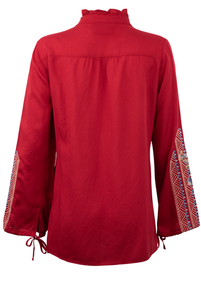 Paparazzi Red Embroidered Tunic Top