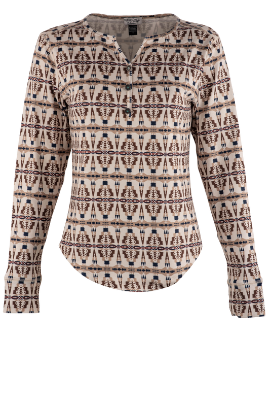 Tasha Polizzi Cashmere Kennedy Henley Blanket Print Shirt