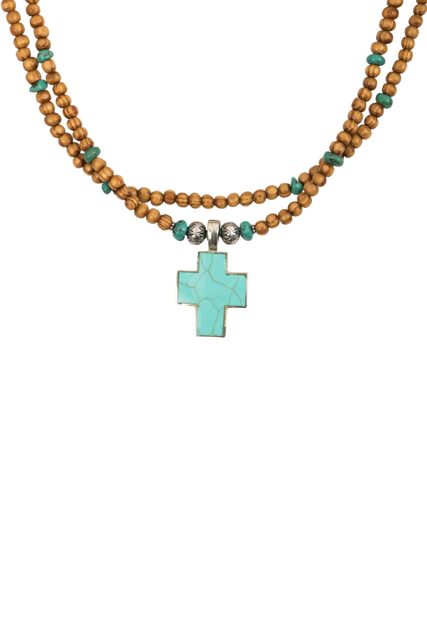 Paige Wallace Turquoise Cross Necklace