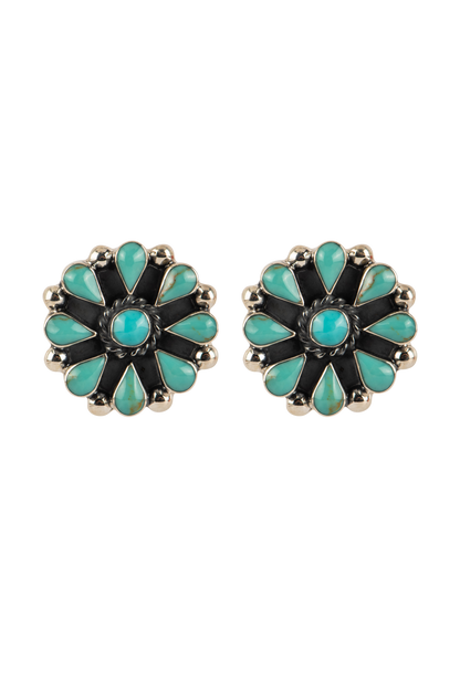 Paige Wallace Turquoise Flower Earrings