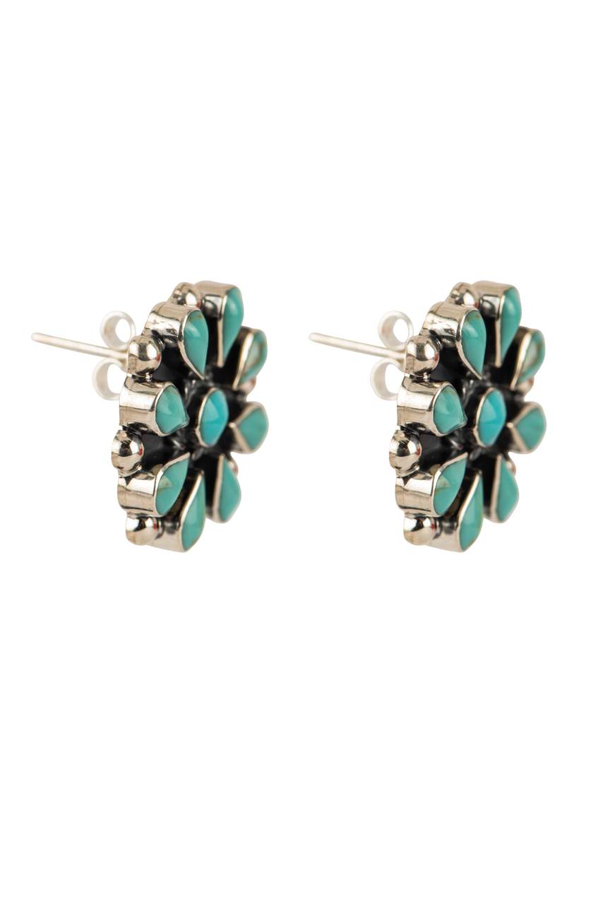 Paige Wallace Turquoise Flower Earrings